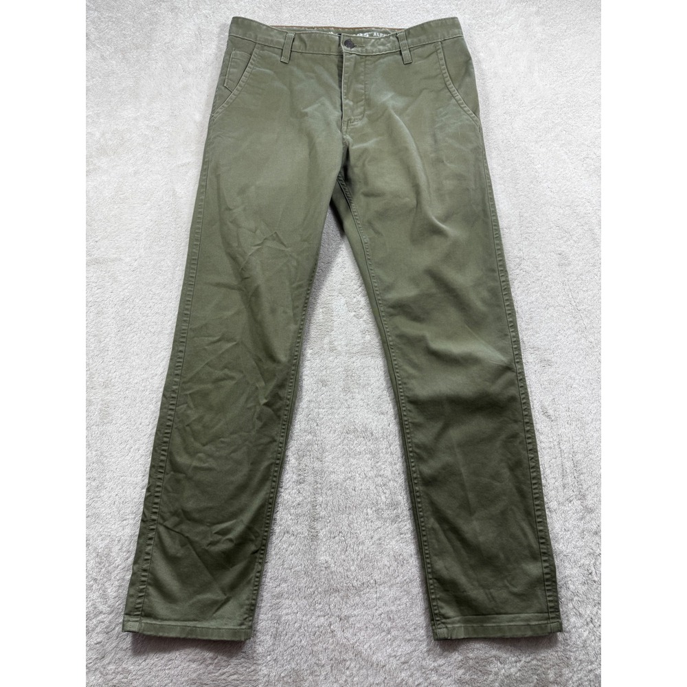 Dockers Mens Alpha Khaki Slim Fit Stretch Green Chino Pants 31x30 Meas: 32x29